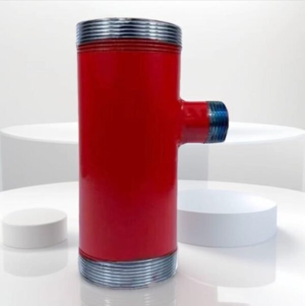 Red-Coated T-Type Male Threaded Reducing Tee（Suitable for Fire Protection / Industrial Pipeline Scenarios）