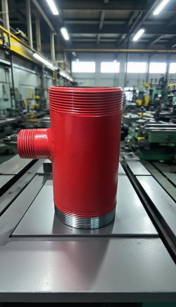 Red-Coated T-Type Male Threaded Reducing Tee（Suitable for Fire Protection / Industrial Pipeline Scenarios）